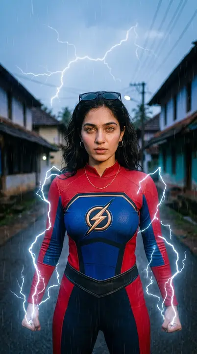 can you create a realestic , female minnal murali version of the person in the image @alisa